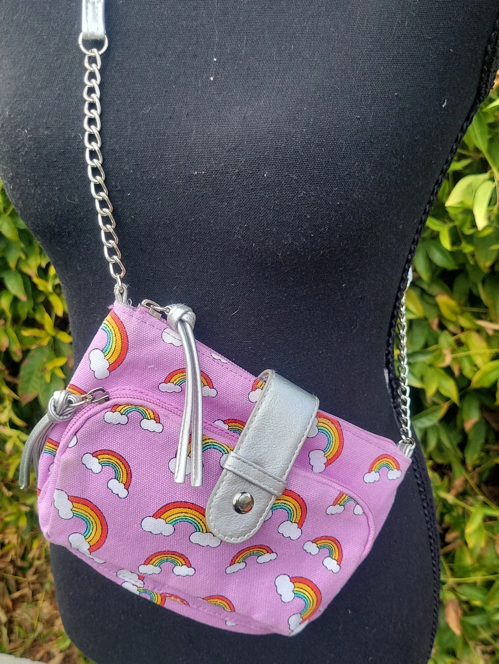 Girls Pink Small Rainbow Theme Purse